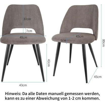 Esszimmerstühle 6er Set, Samt, Braun – Modern & Komfortabel