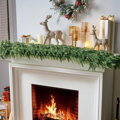 Realistische Zedernholz-Weihnachtsgirlande – 6 Fuß