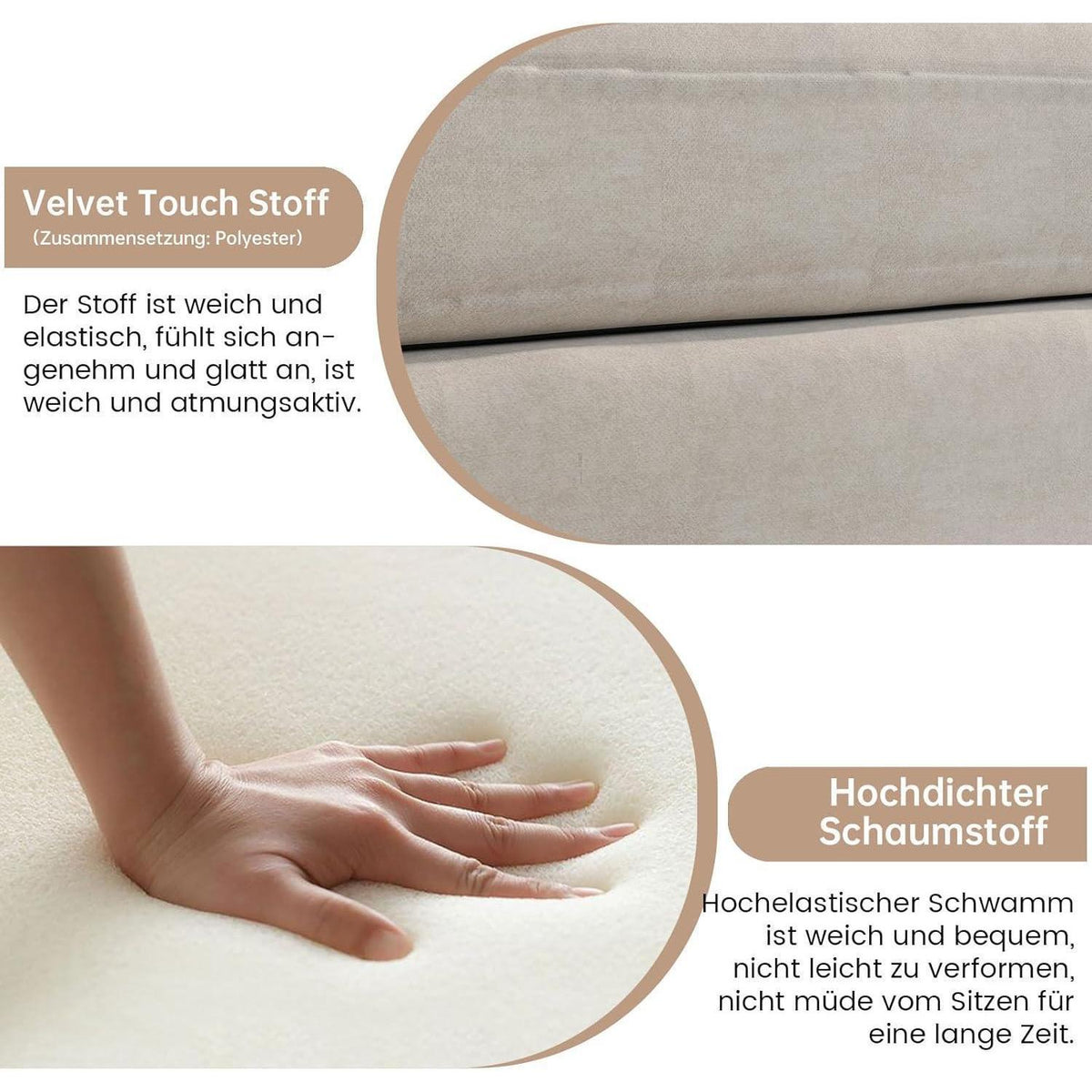 Modulares Stoffsofa 2-Sitzer – Beige, Flexibel & Komfortabel