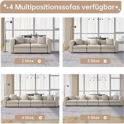 Modulares Stoffsofa 2-Sitzer – Beige, Flexibel & Komfortabel