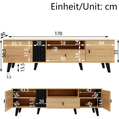 TV-Schrank 170 cm mit Schublade & Ablage – Modernes Lowboard