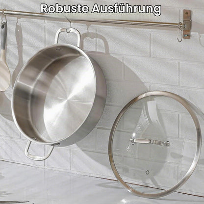 Schmortopf 28 cm Edelstahl mit Deckel – Vielseitiger Kochtopf