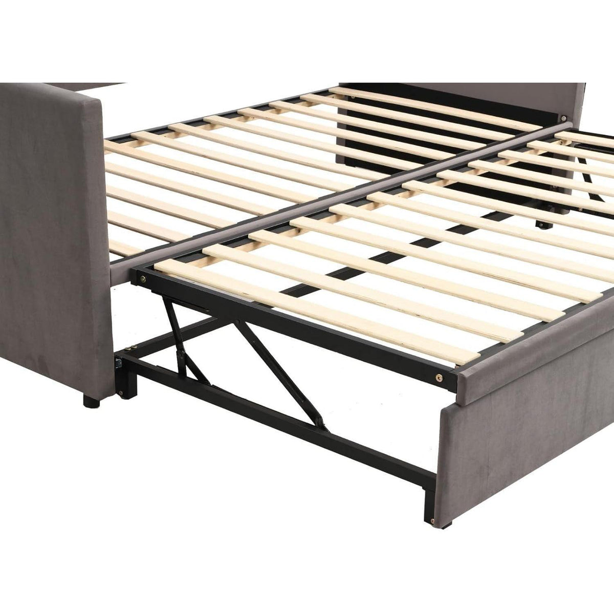 Graues Tagesbett 90x200 ausziehbar 180x200 cm mit Lattenrost