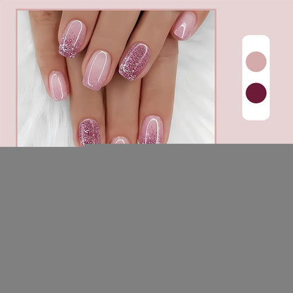 Kurze Press On Nails – 24 Stück French Design Kunstnägel