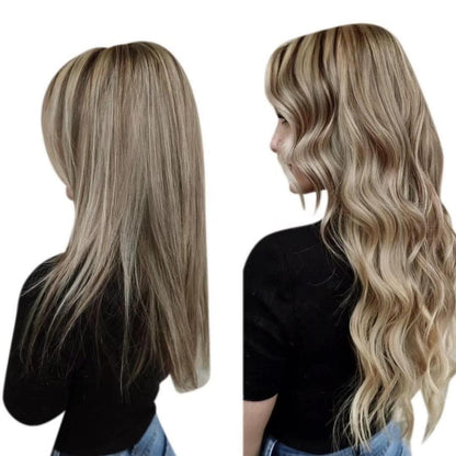 Blond Echthaar Wire Extensions – Highlighted Goldbraun & Hellblond