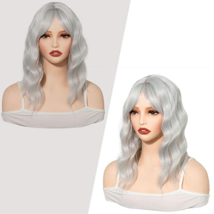 Haartopper mit Pony – Silber, 35cm – für dünnes Haar