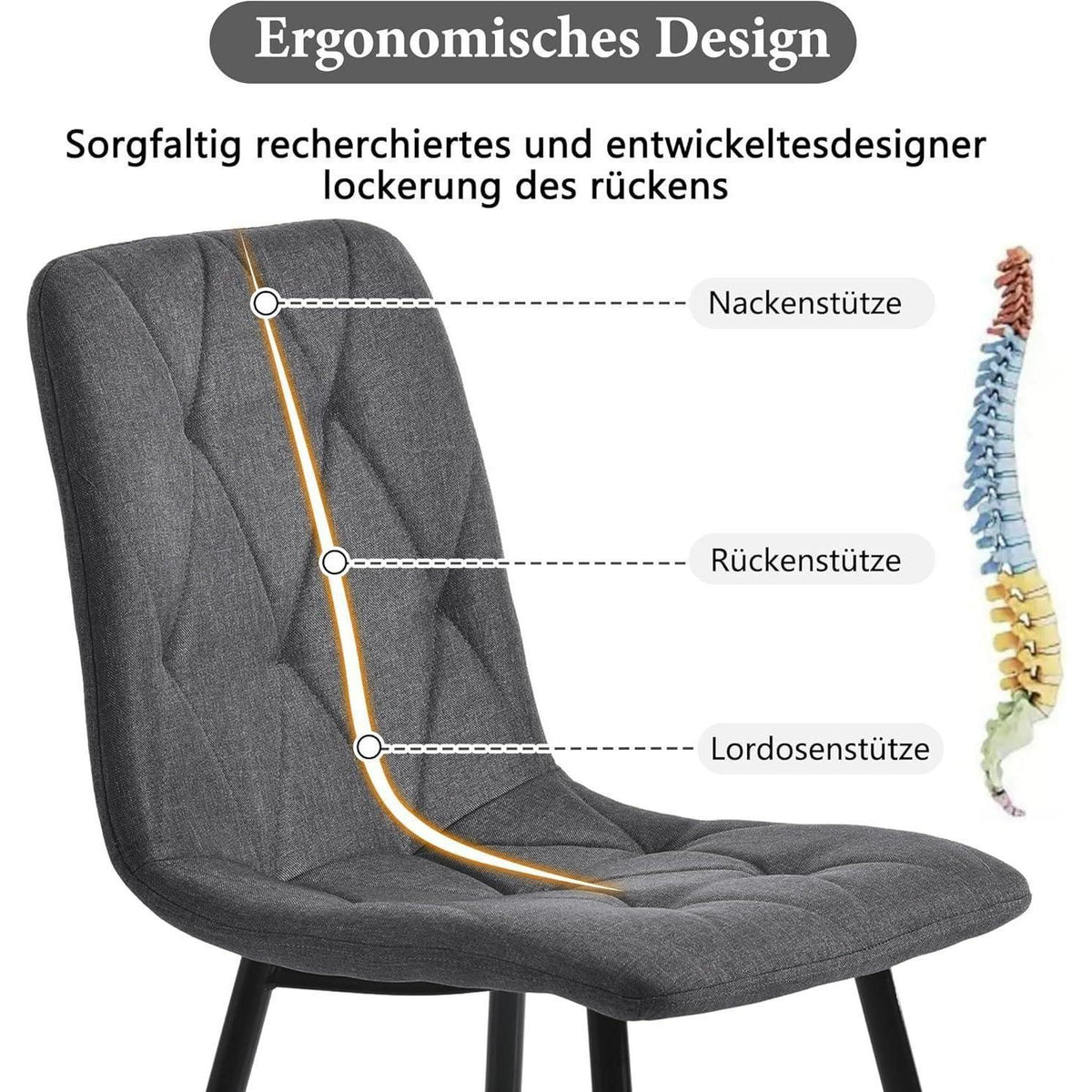 Essgruppe Esstisch mit 4 Samtstühlen – Weiß & Grau