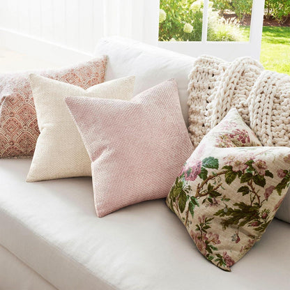 Rosa Chenille Kissenbezug 4er Set 45x45 cm – Zierkissenhüllen