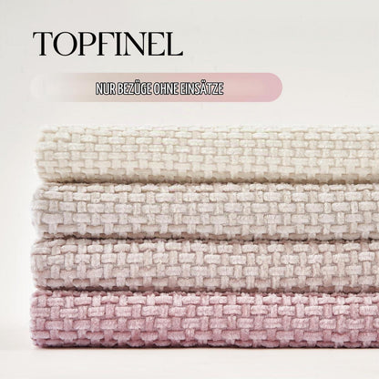 Rosa Chenille Kissenbezug 4er Set 45x45 cm – Zierkissenhüllen
