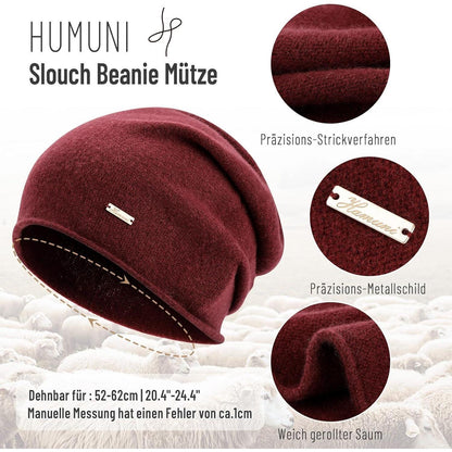 Australische Wollmütze Damen Herren - Atmungsaktive Beanie Rot