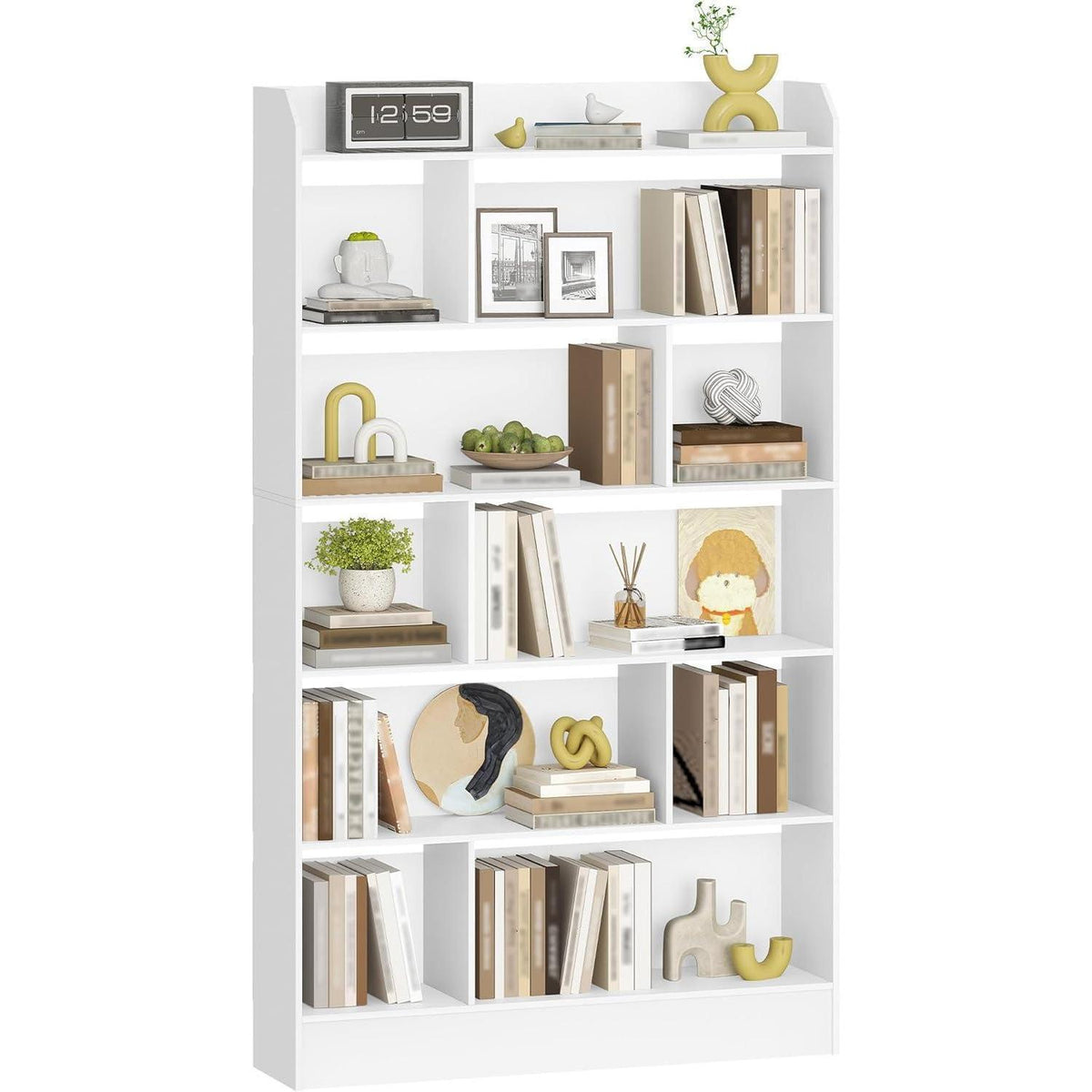 Weißes Bücherregal mit 6 Fächern – 24 x 100 x 170 cm