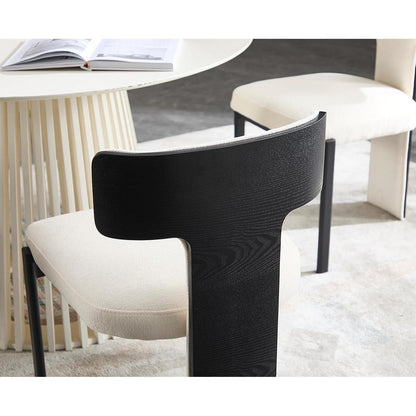 Esszimmerstühle 4er Set Weiß, Metallbeine in Lederoptik