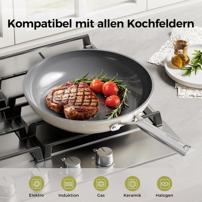 Pfannenset Keramik Induktion 20/24/28cm – Antihaft & Backofenfest