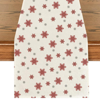 Roter Schneeflocken Tischläufer Weihnachten 40x180cm
