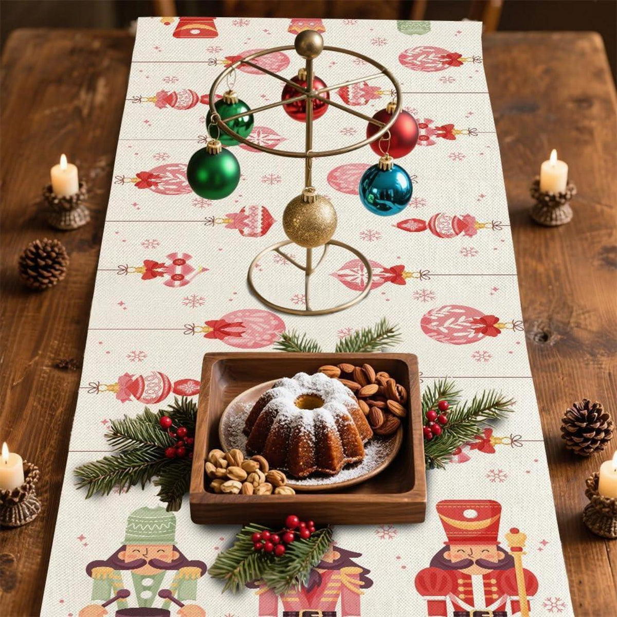 Roter Schneeflocken Tischläufer Weihnachten 40x180cm