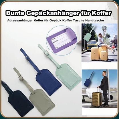 5x Kofferanhänger mit Adressschild – Gepäckmarkierung in Lederoptik