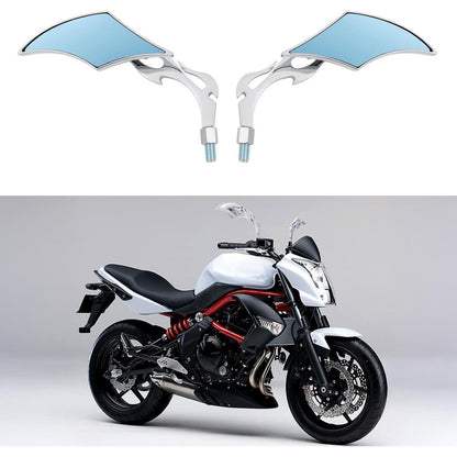 Motorrad Rückspiegel Flammenform 8mm 10mm Chrom Verstellbar