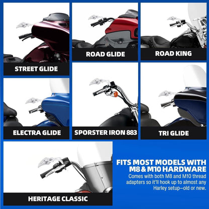 Motorrad Rückspiegel Flammenform 8mm 10mm Chrom Verstellbar