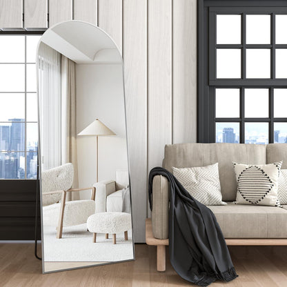 Gewölbter Ganzkörperspiegel – 142x40cm, Stehend & Wandmontage