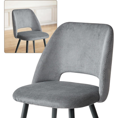 Runder Esstisch Set mit 4 Cord-Stühlen – Modernes Esszimmer Set