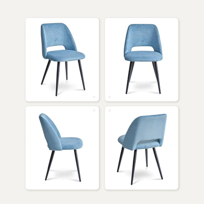 Runder Esstisch Set mit 4 Cord-Stühlen – Modern & Komfortabel