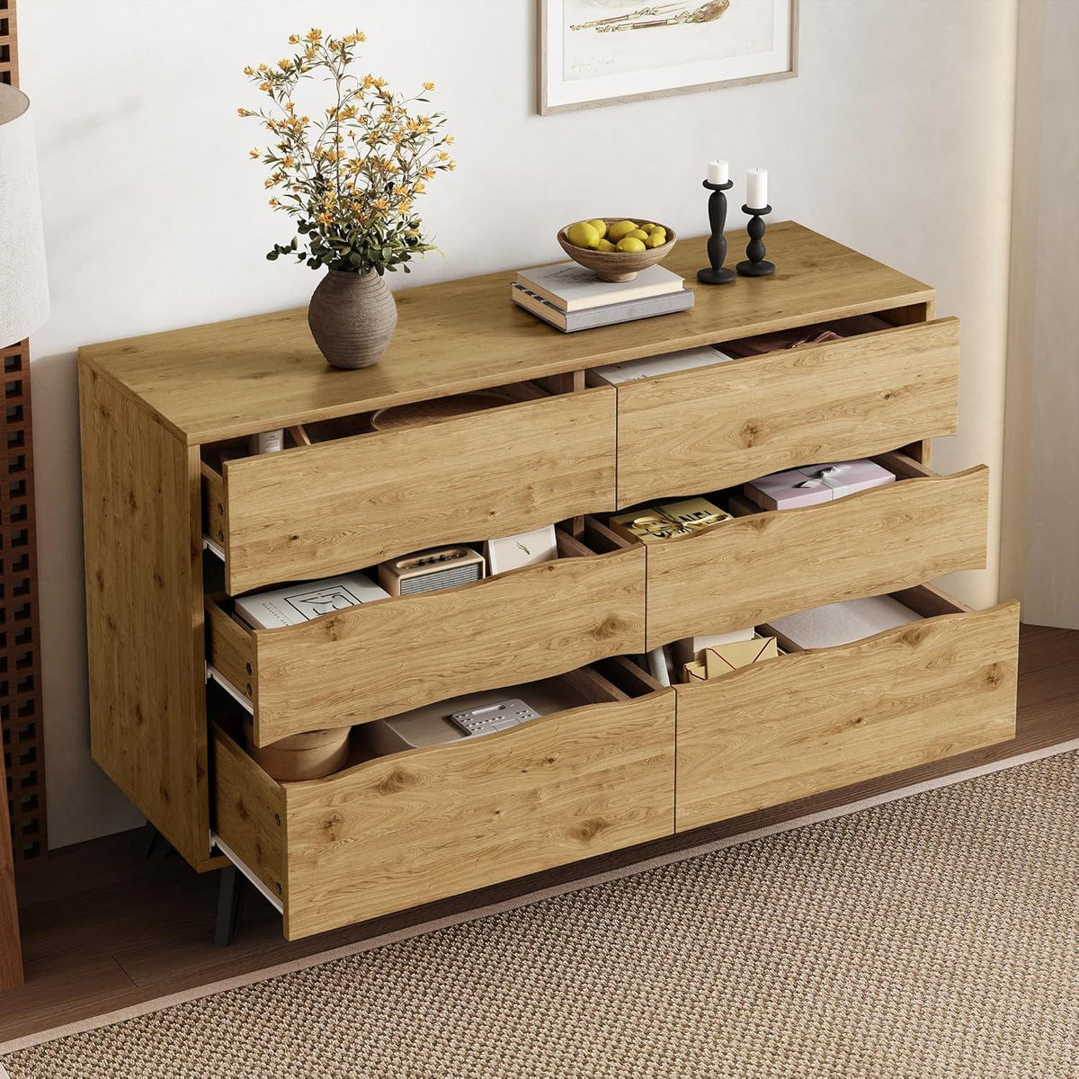 Kleine Kommode mit 6 Schubladen – Schmaler Flur- oder Schlafzimmerschrank