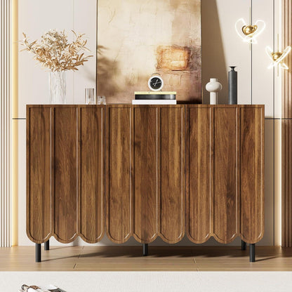 Schmaler Schrank mit Wellentüren & Rebound-Mechanismus (120x35x80)