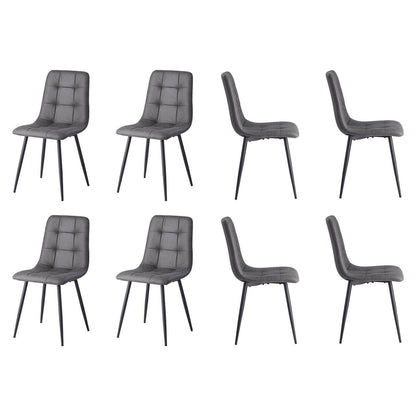 Graues Esszimmerstuhl-Set (8er-Set) – Bequemer Stuhl in Lederoptik