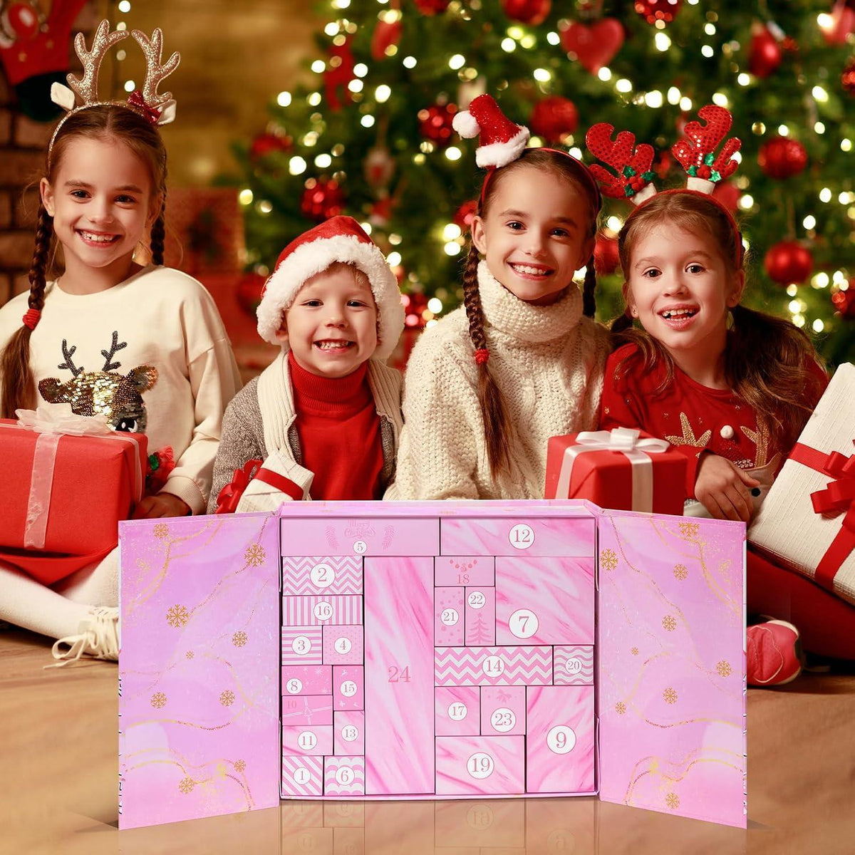 Adventskalender zum Befüllen 2025 – Rosa Weihnachtskalender DIY