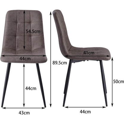 8x Esszimmerstuhl Dunkelbraun – Bequemes Set in Lederoptik