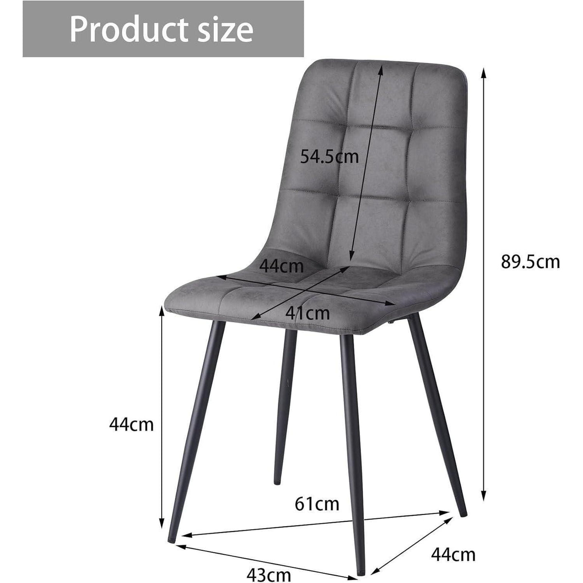 Modernes Esszimmerstuhl-Set 2er-Set Grau – Bequemer Küchenstuhl