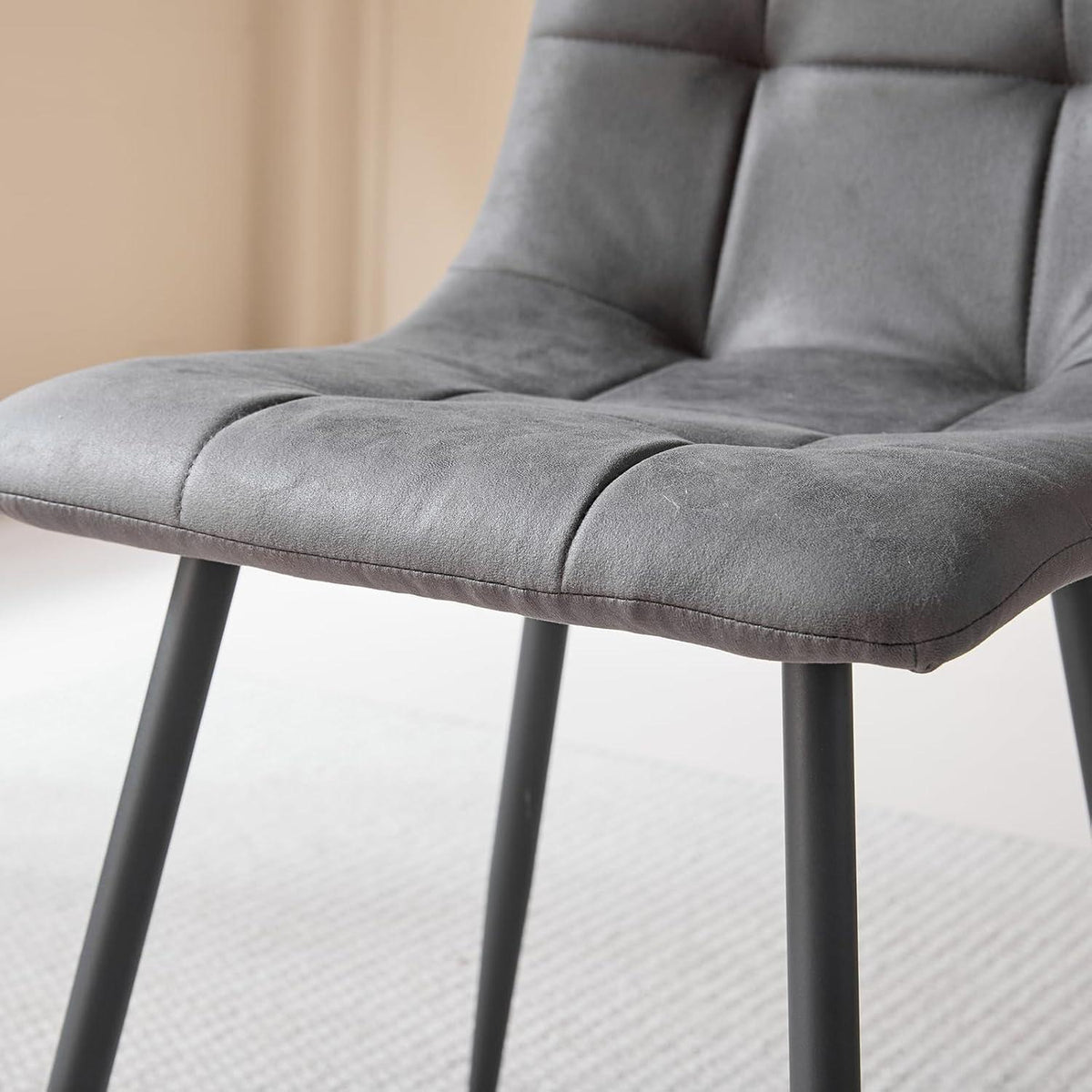 Modernes Esszimmerstuhl-Set 4er-Set Grau – Bequemer Küchenstuhl