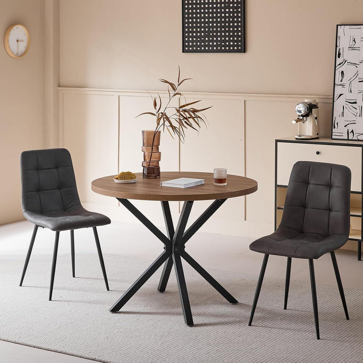 Modernes Esszimmerstuhl-Set 4er-Set Grau – Bequemer Küchenstuhl
