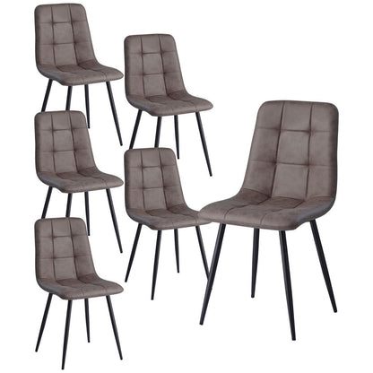 Moderner Esszimmerstuhl-Set Dunkelbraun 6er-Set – Bequemer Küchenstuhl