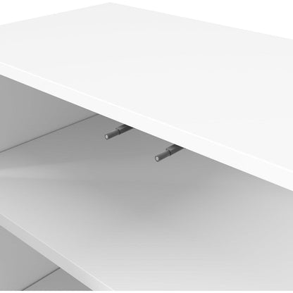 Weißes Sideboard mit Wellentüren & Rebound-Mechanismus (120x35x80)