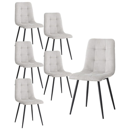 Moderner Esszimmerstuhl 6er-Set, Grau Cordpolsterung
