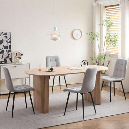 Moderner Esszimmerstuhl 6er-Set, Grau Cordpolsterung