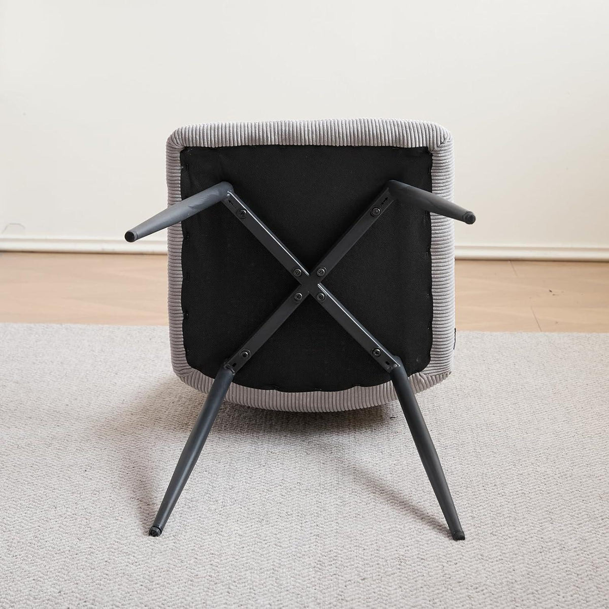 Moderner Esszimmerstuhl 6er-Set, Grau Cordpolsterung