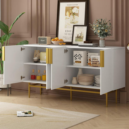 Modernes Sideboard mit 4 Türen & Schubladen – Weiß