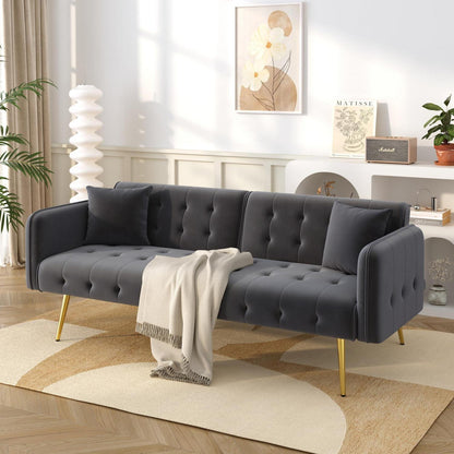 2-Sitzer Schlafsofa mit verstellbarer Rückenlehne (Grau)