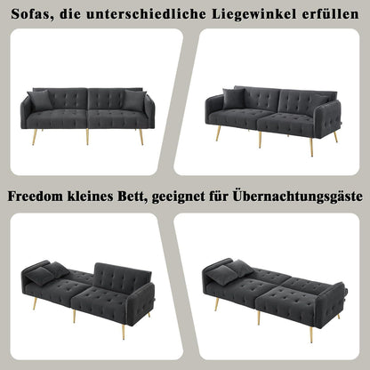 2-Sitzer Schlafsofa mit verstellbarer Rückenlehne (Grau)