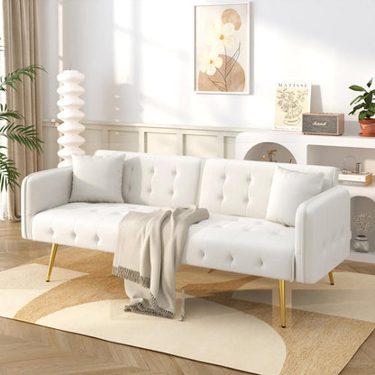2-Sitzer Schlafsofa mit verstellbarer Rückenlehne (Weiß)