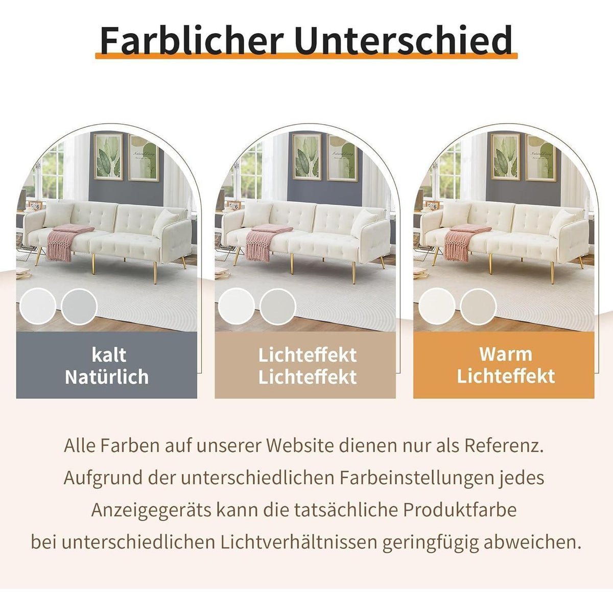 2-Sitzer Schlafsofa mit verstellbarer Rückenlehne (Weiß)