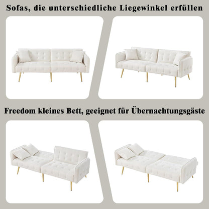 2-Sitzer Schlafsofa mit verstellbarer Rückenlehne (Weiß)