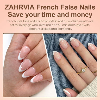 Künstliche French Nails – 120 Stück Mandel Nagelspitzen