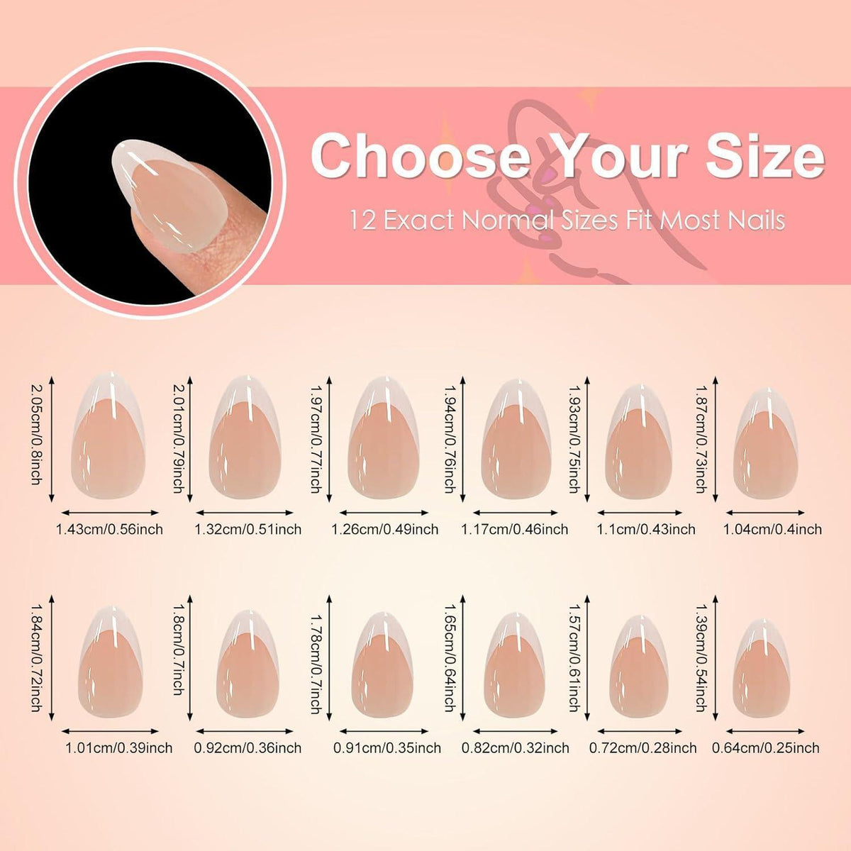 Künstliche French Nails – 120 Stück Mandel Nagelspitzen