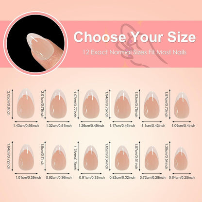 Künstliche French Nails – 120 Stück Mandel Nagelspitzen