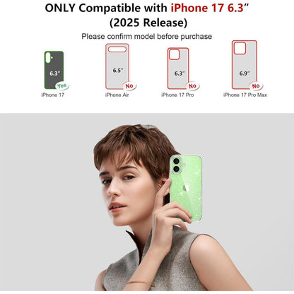 iPhone 17 Hülle Klar Glitzer mit 2x Schutzfolie