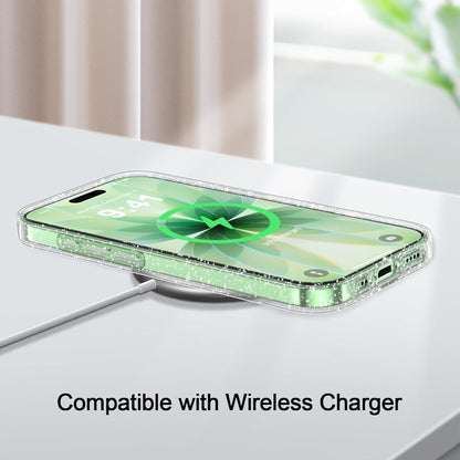 iPhone 17 Hülle Klar Glitzer mit 2x Schutzfolie
