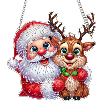 Diamant Painting Weihnachtsmann & Rentiere – Fensterdeko DIY Set